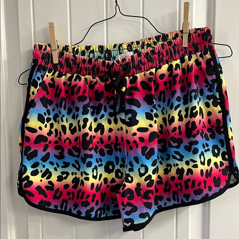 Colorful Leopard Print Women's Shorts
